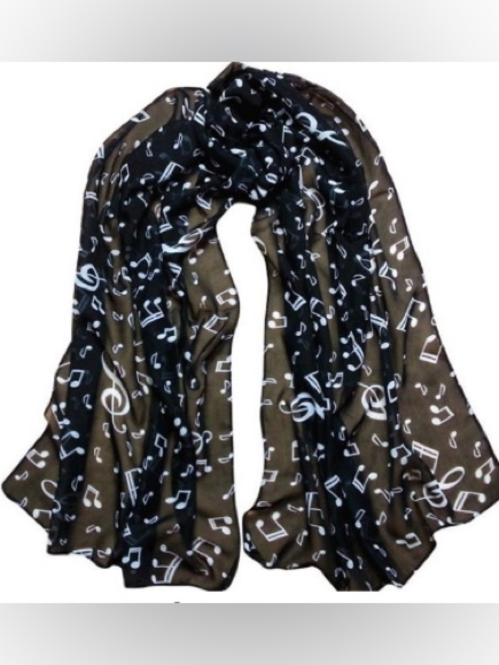 Music Note Scarf - Black & White